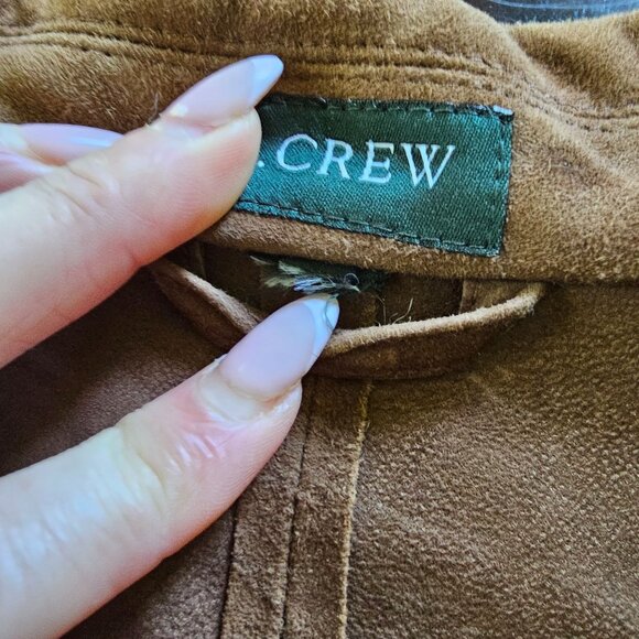 J. Crew Mens Brown Suede Blazer Coat Pockets Two-Button Lined Jacket L - Picture 16 of 16